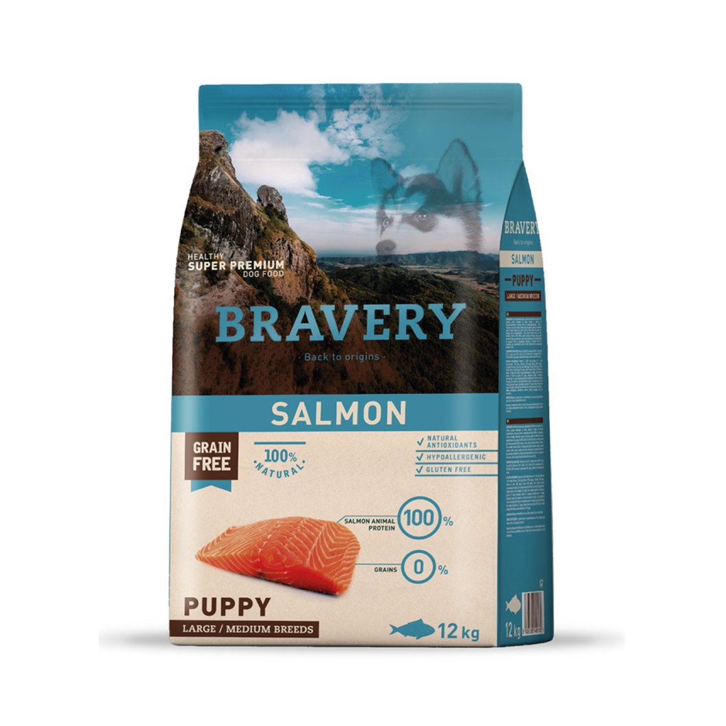 Bravery Salmon Puppy Large/Medium Breeds (Salmón) 12kg