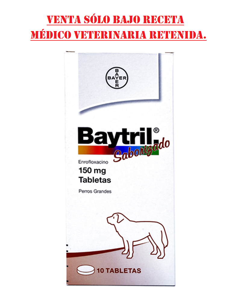 Baytril 150 mg (VENTA BAJO RECETA MÉDICO VETERINARIA RETENIDA)